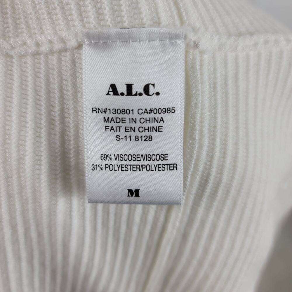 A.L.C  White Ribbed Checked Ruffle Hem Women's Skirt Size 10 - Picture 6 of 6